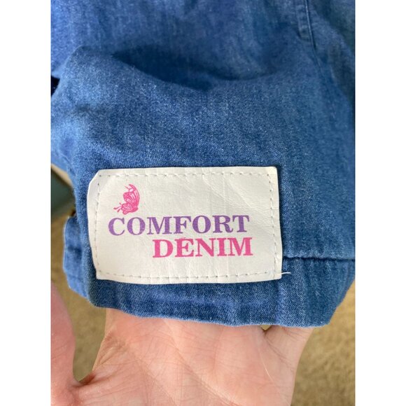 Comfort Denim 2XL Blue 100% Cotton Button-Up Jacket Long Sleeve Vintage - Picture 5 of 6